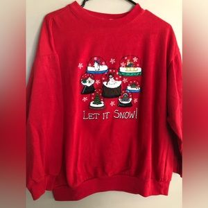 Vintage Christmas NUTCRACKER Brand Sweatshirt w/ NUTCRACKERS  Size L  80's
